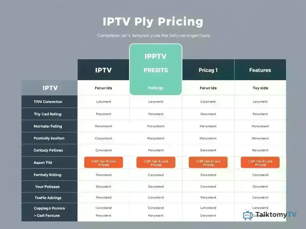 Comparison chart of TalktomyTV IPTV pricing plans