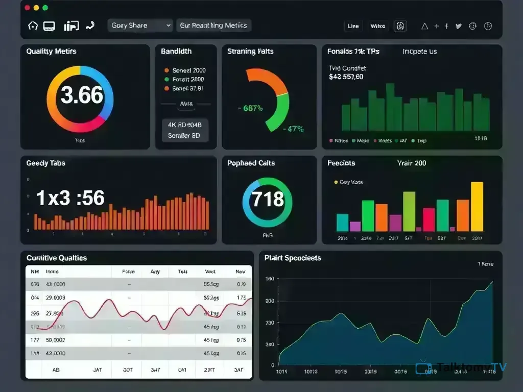 Dashboard showing streaming quality metrics and performance